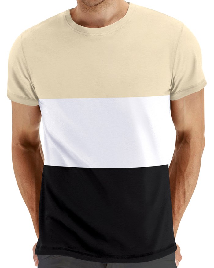 Summer Plus Size Colorblock Men's T-shirt S-2XL