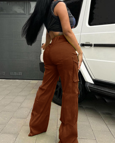 Brown Women Wholesale Cargos Pants XS-XL