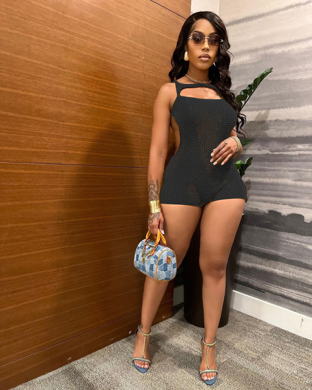 Transparent Women Wholesale Knitted Summer Romper S-XXL