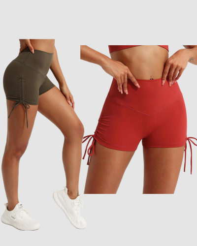 Yoga Sport Wear Short Butt Lift Drawstring Trainer S-XL