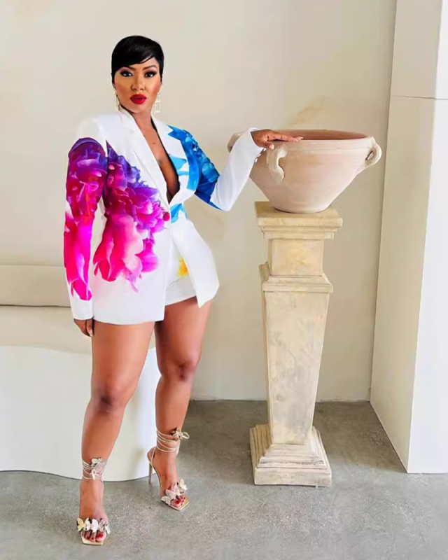 Printed Offical Ladies Summer Two Piee Short Set S-3XL