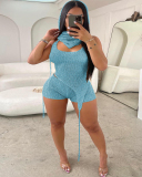 3pcs Set Women Shinning Summer Two Piece Short Set S-XXL