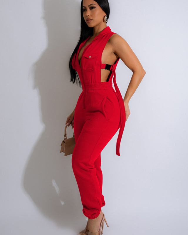 Sleeveless Women Trendy Fashion Jumpsuit S-XXL
