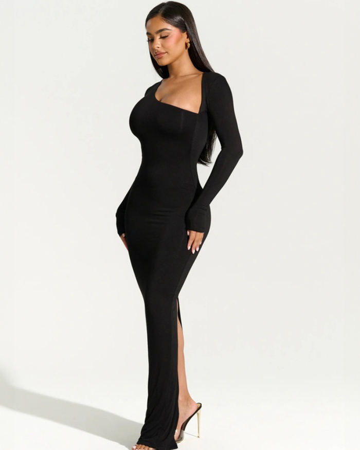 Women New Fashion Black Long Dress S-L