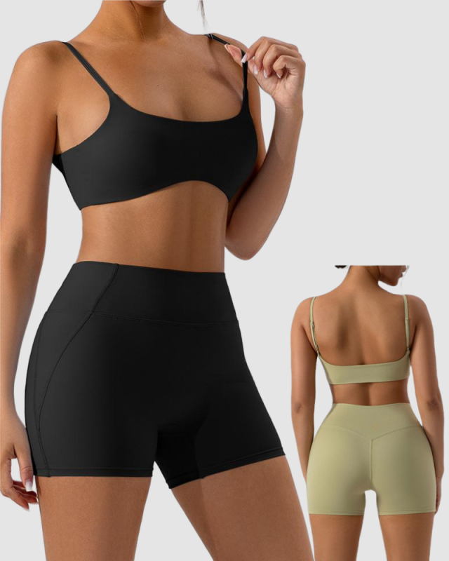 Women Quick Dry Running Bra Sports Training Fitness Activewear Shorts Sets Yoga Two Pieces Suit S-XL