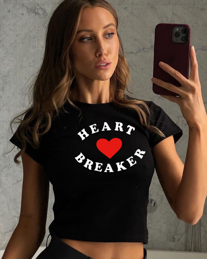 Street style INS trendy I Love Breaking Hearts short-sleeved T-shirt