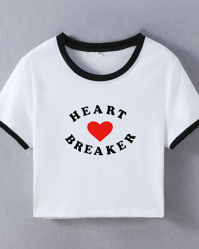 Street style INS trendy I Love Breaking Hearts short-sleeved T-shirt