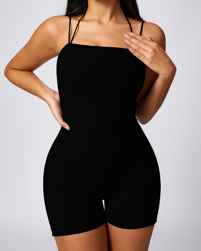 Women Sling Fitness Backless Quick Drying Sports Romper S-XL