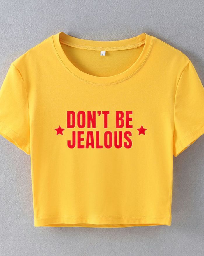 Don't Be Jealous street style INS internet celebrity trendy short-sleeved T-shirt