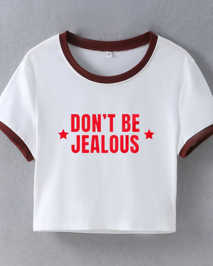 Don't Be Jealous street style INS internet celebrity trendy short-sleeved T-shirt