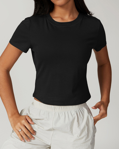 Woman Short Sleeve Casual Running Outdoor Sports T-shirt S-XL