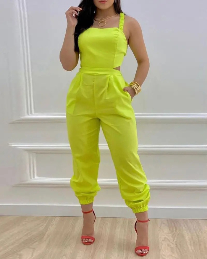 Printed Leisure Loose Style Women Jumpsuit S-2XL
