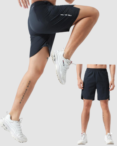 OEM ODM Logo Summer Sports Running Loose Shorts Black M-3XL