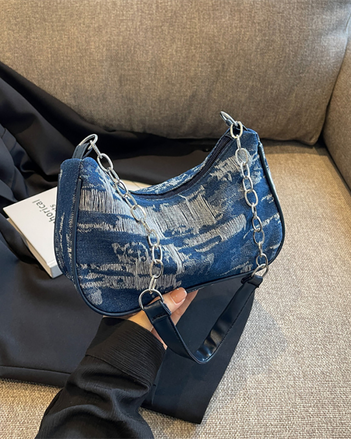 Summer Popular Jean Purse Shoulder Bag Black Blue