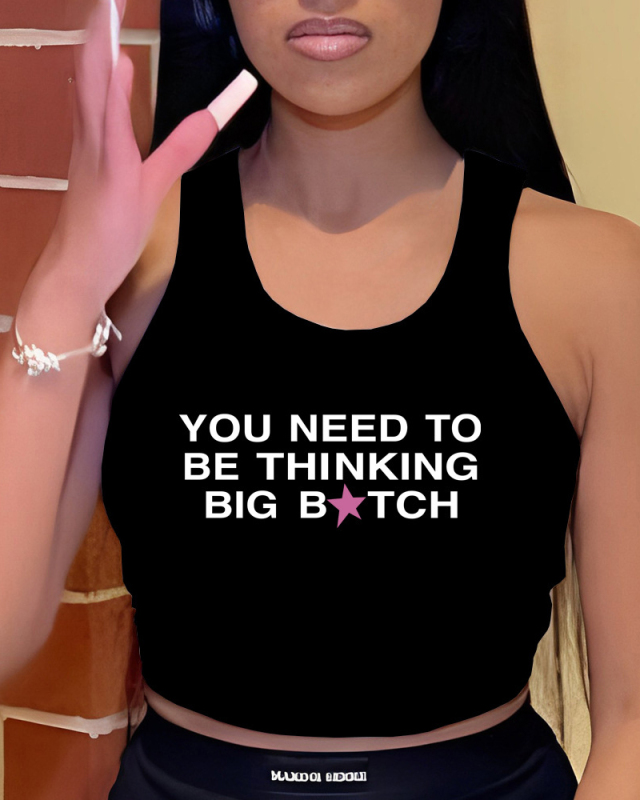Letter Printed Women Cute Vest S-3XL