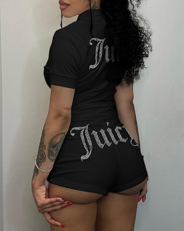 Black Diamond Back Two Piece Short Set XS-XL