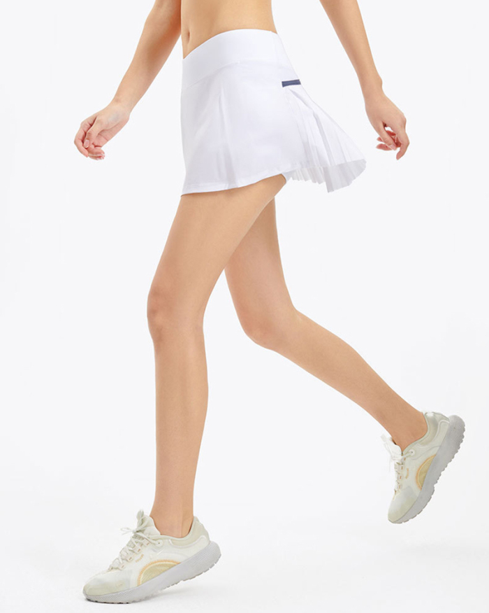 China Factory High Quality Women Lined Tennis Golf Workout Pleated Skirt S-XL
