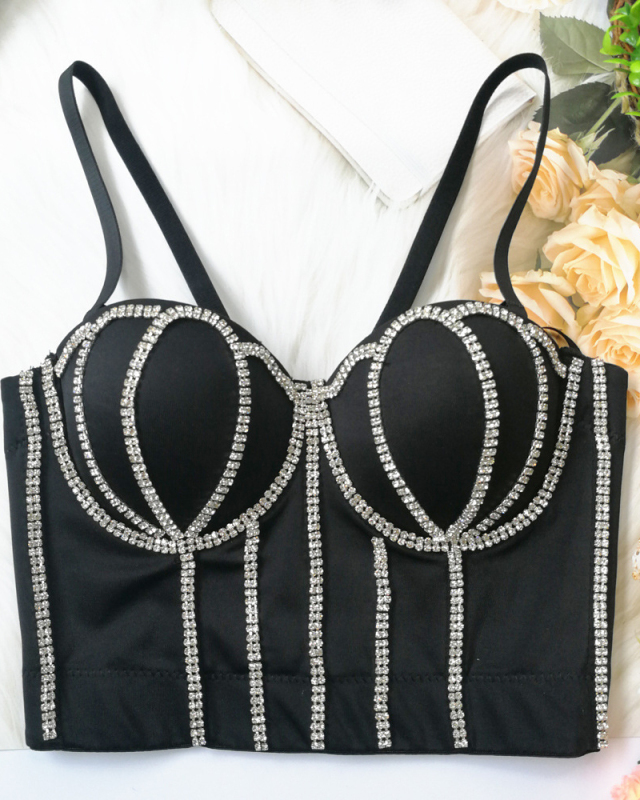 Women Lace Bustier Corset Push Up Back Strapless Sticky Sexy Club Bra