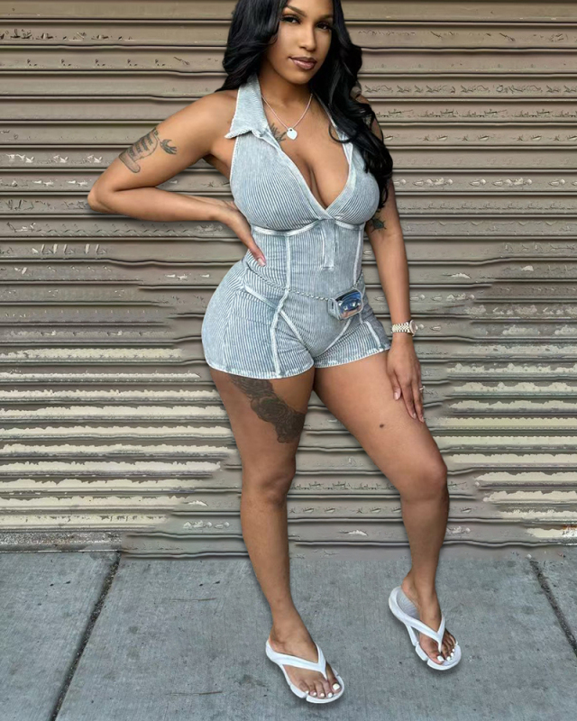 Women Leisure Hot Sale Summer Open Back Jumpsuit S-XL