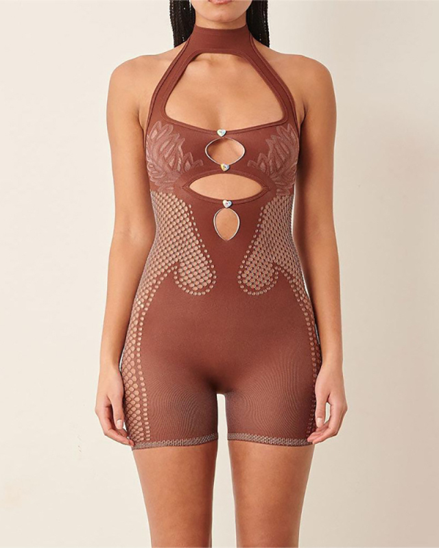 Sleeveless Women Summer Mesh Jumpsuit