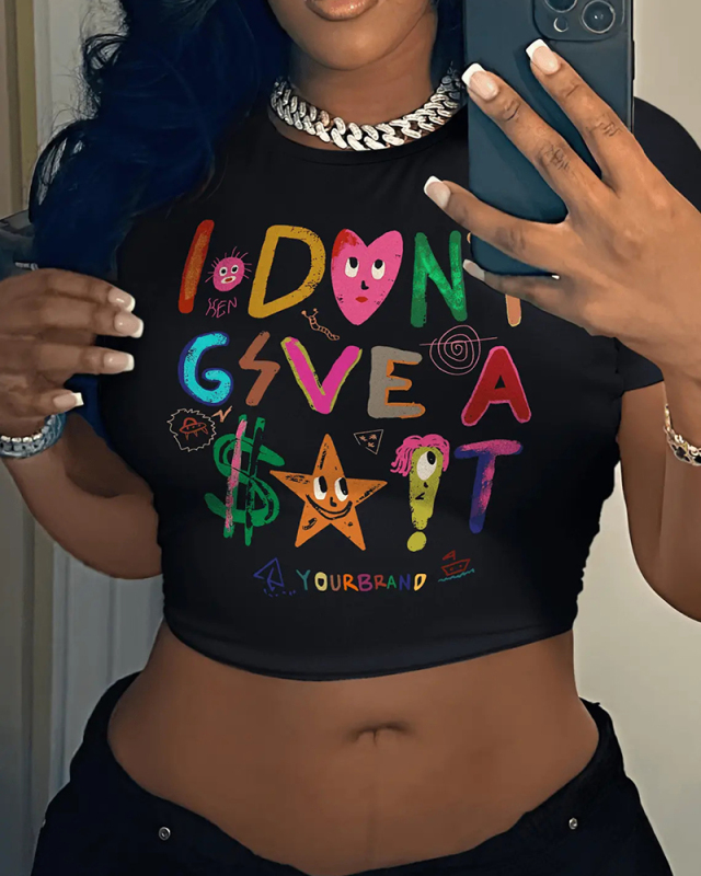 Short Sleeve Women Printed T Shirt XS-XL