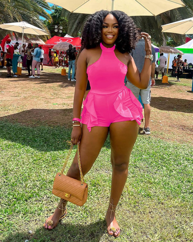 Ruffle Style Hot Summer Short Jumpsuit S-XXL