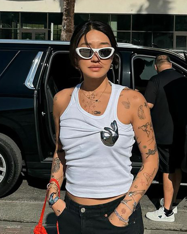 Sleeveless Unique Style Women T Shirts S-L