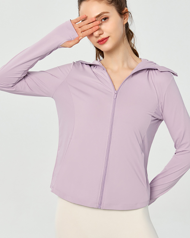 Customized Women Long Sleeve Removed Hoodies Sunscreen Ice Cool Coat S-XL