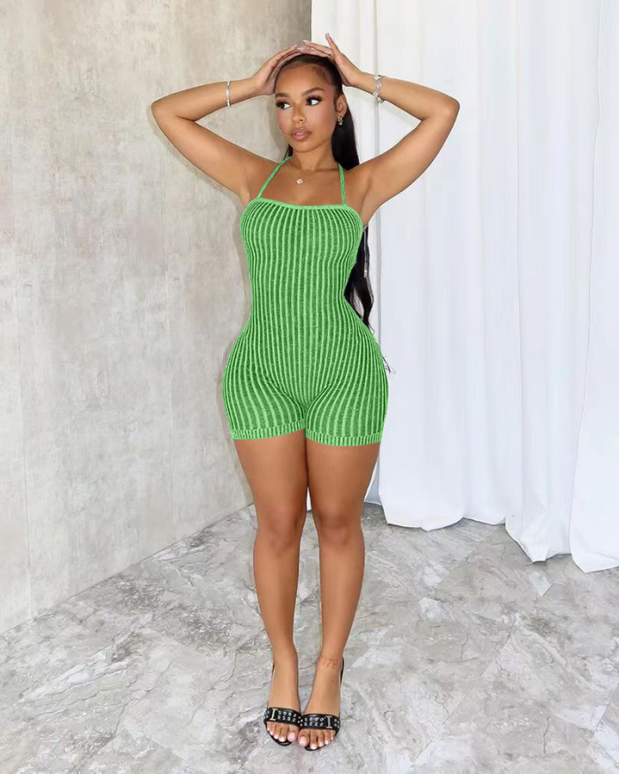 Knitted Women Open Back High Fashion Jumpsuit S-2XL