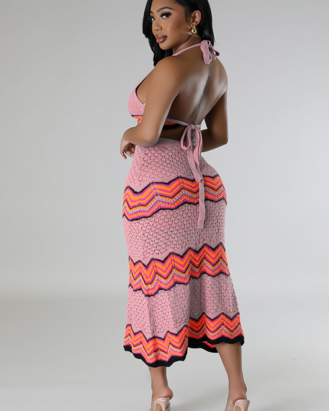 Colorful Vacation Two Piece Skirt Set S-XXL