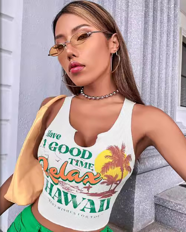 U-neck Women Summer Sleeveless Vest XS-3XL