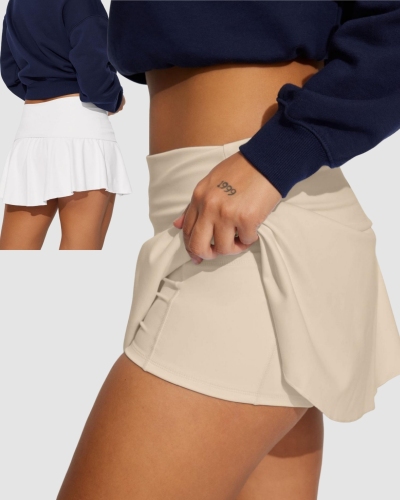 Summer Tennis Golf Women Lined Yoga Sports Skirts S-XL
