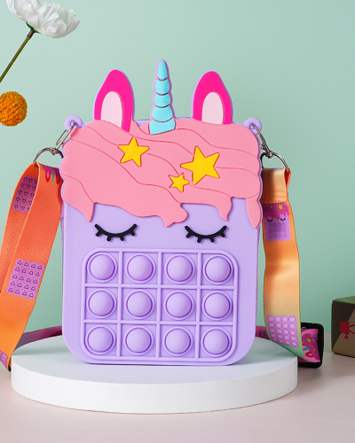 Pop It Messenger Bag Girls Toys Antistress Push Bubble Simple Dimple Stress Toys For Kids
