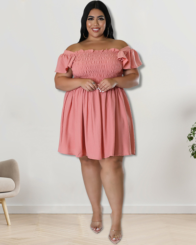 Off Shoulder Women Plus Size Dress XL-5XL