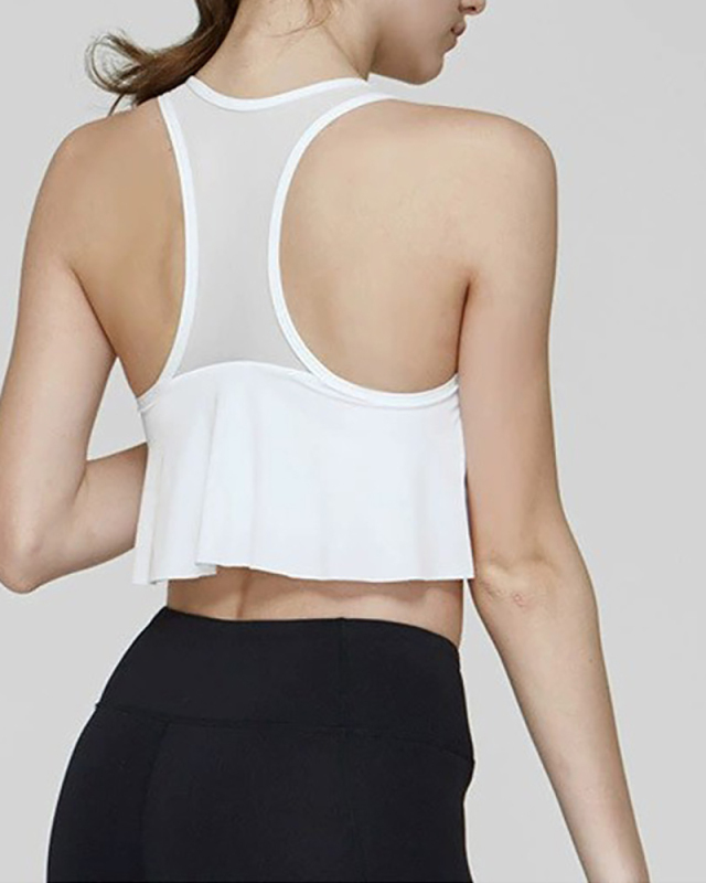 Women Sleeveless Mesh Patchwork Sport Outdoor Running Fitness Vest S-L