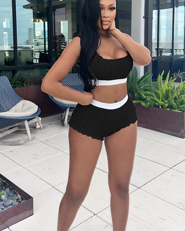 Solid Color Women Summer 2 Piece Short Set S-XXL
