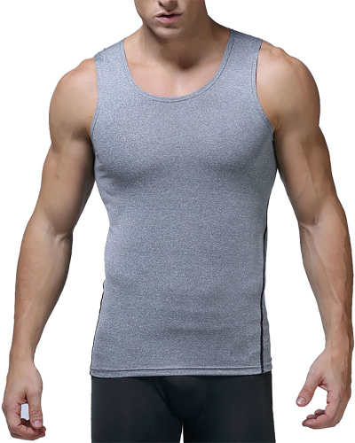 Sleeveless Men's Solid Color Fitness Outdoor Running Training Vest Black Gray White S-3XL