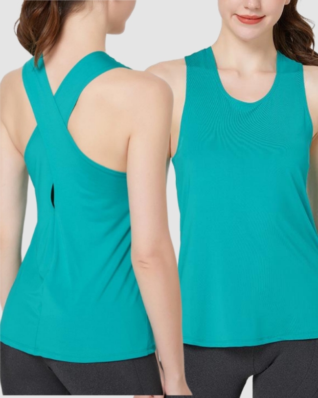 Factory Price Women Criss Cross I Back Sports Vest S-XL