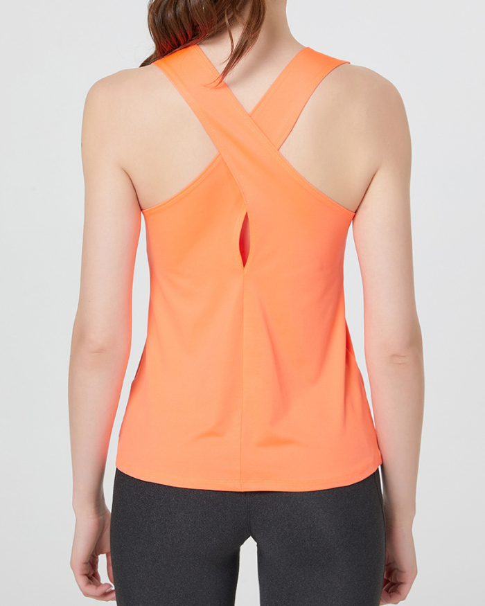 Factory Price Women Criss Cross I Back Sports Vest S-XL