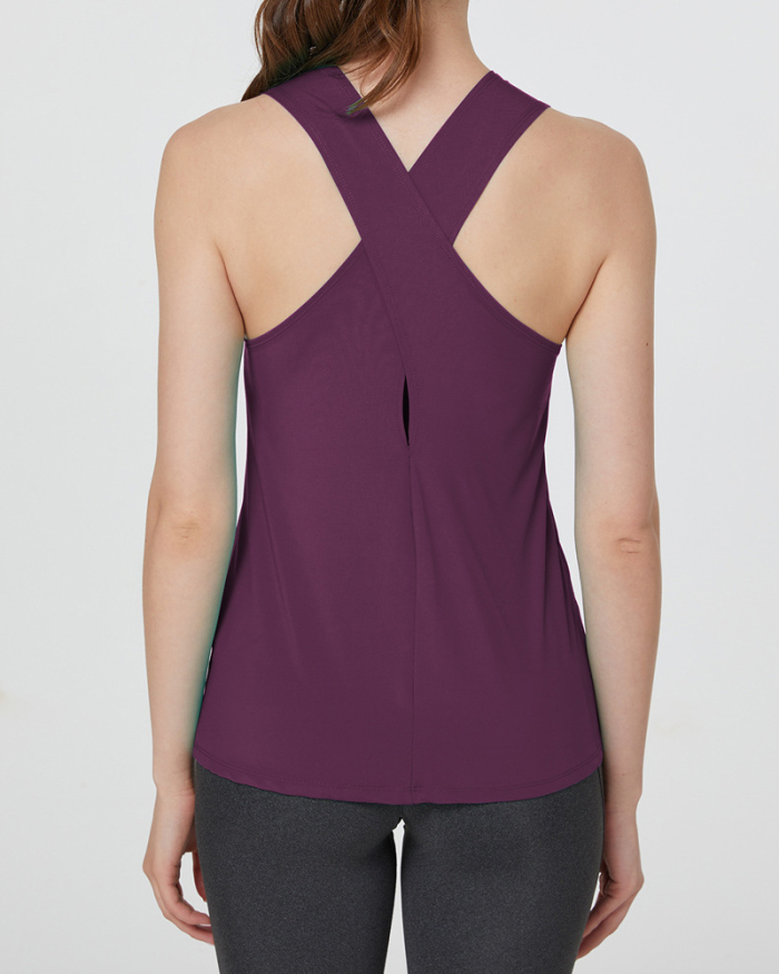 Factory Price Women Criss Cross I Back Sports Vest S-XL