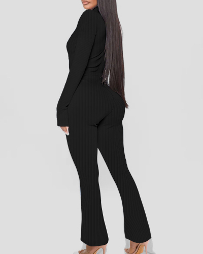 Autumn And Winter Long Sleeve Black Wholesale Jumpsuit S-XL