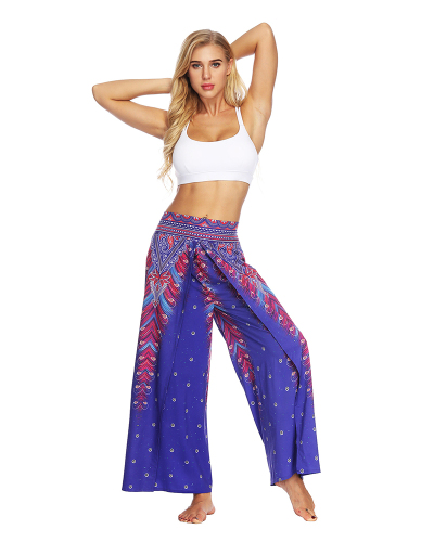 Women Loose Printed Casual Bohemian Yoga Pants S-XL
