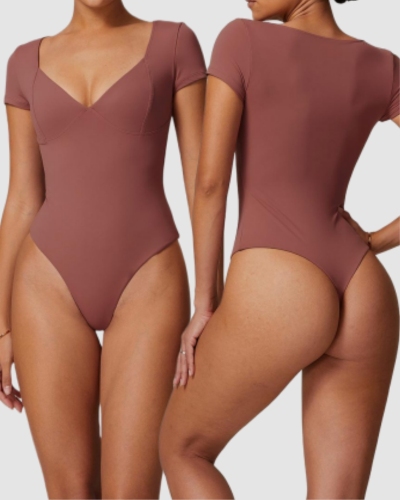 Wholesale Supplier Women Short Sleeve Casual Running Bodysuit XS-XL