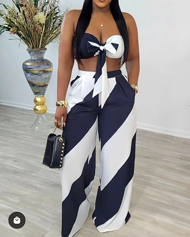 Wholeslae Women Printed Two Piece Pant Outfits S-XXL