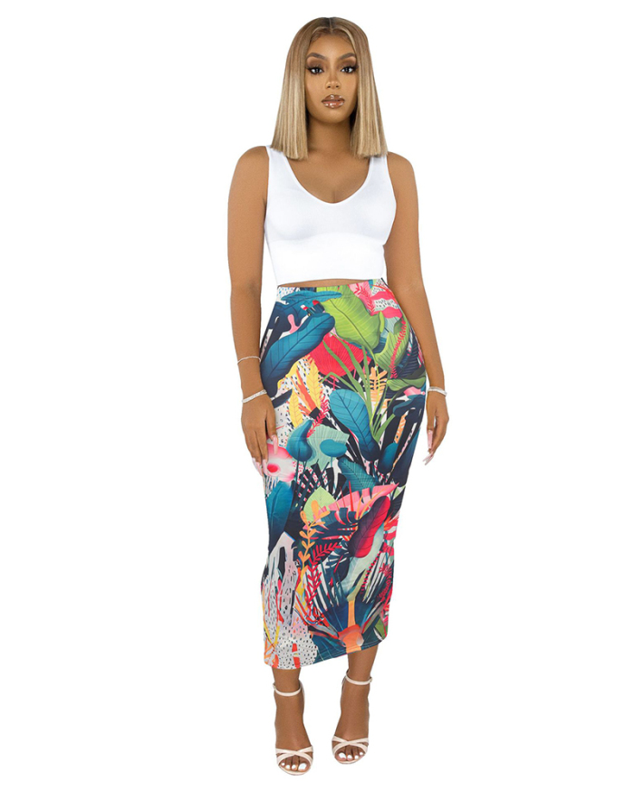 Wholesale Floral Printed Thick Long Skirts