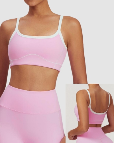 OEM Woman Fitness Sling Colorblock Yoga Sports Bra S-XL