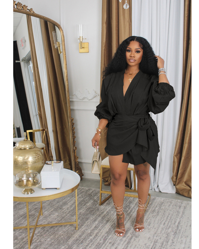 Wholesale Mid-Sleeve Women Casual Dress S-XL