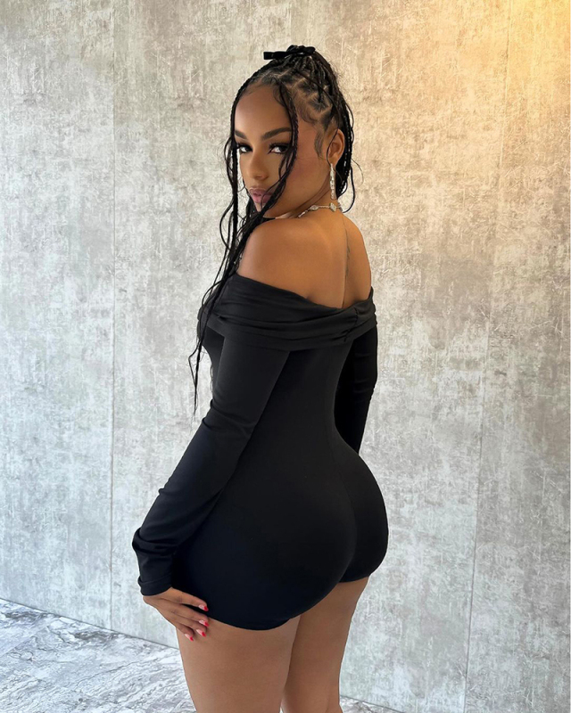 Long Sleeve Off Shoulder Women Jumpsuit S-XL