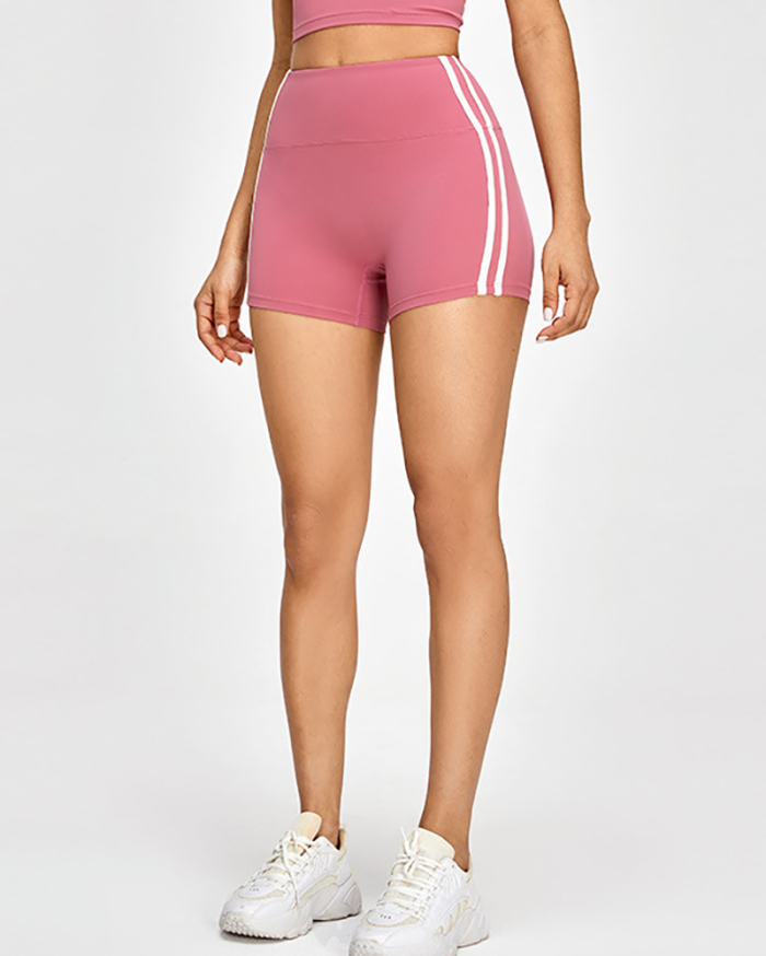 Gym Women Striped High Waist Quick Drying Sports Workout Shorts S-XL