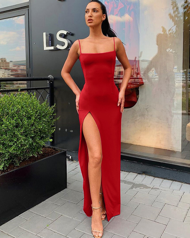 High Cut Wholesale Women Summer Long Dress S-L